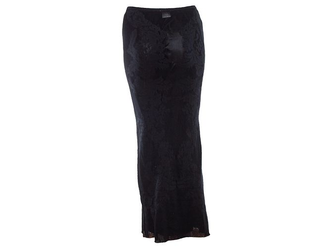 Issey Miyake Schwarzer Maxi-Spitzenrock - Ansicht 3