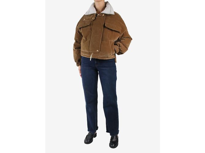 Lorena Antoniazzi Braune, bauschige Cordjacke – Größe IT 38 - Ansicht 2