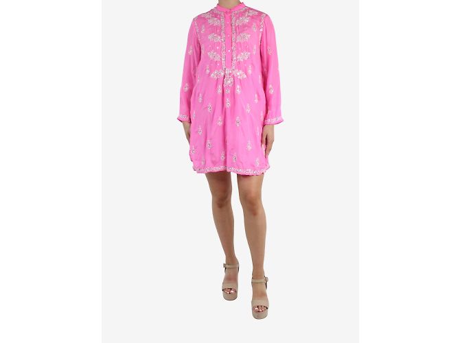 Juliet Dunn Rosafarbenes, mit Pailletten besticktes Kleid – Größe Markengröße 1 Pink - Ansicht 3