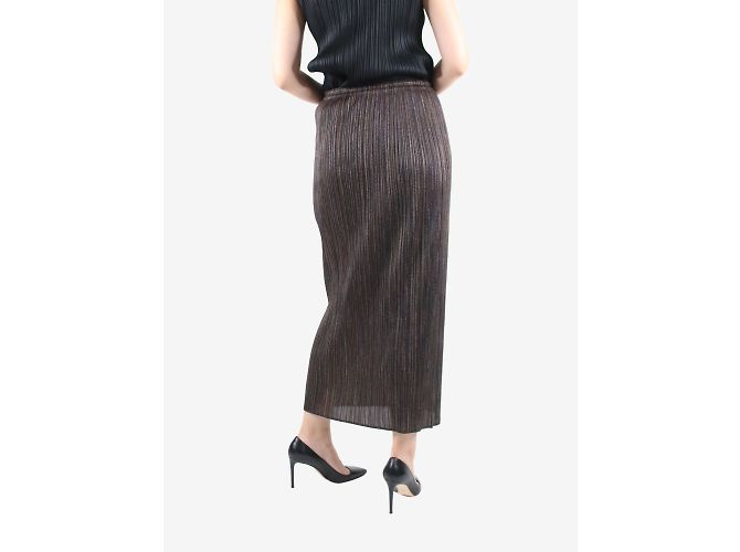 Pleats Please Falda midi plisada marrón - talla 4 - vista 3