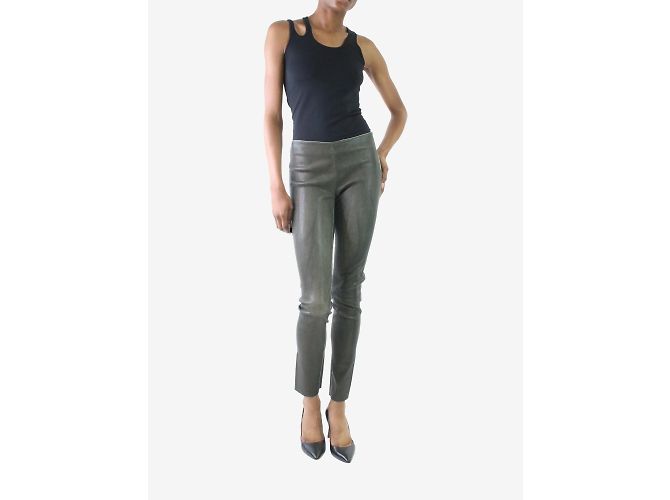 Drome Graue Slim-Fit-Hose aus Leder – Größe S - Ansicht 2