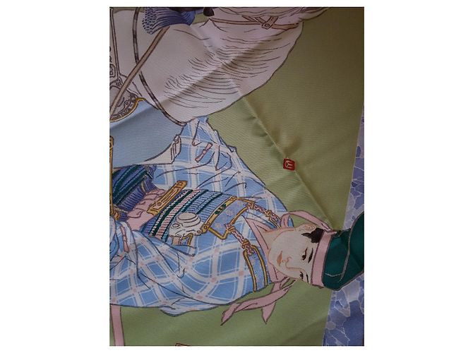 Hermès carré 90 Gli artigiani blu Verde chiaro - vista 4