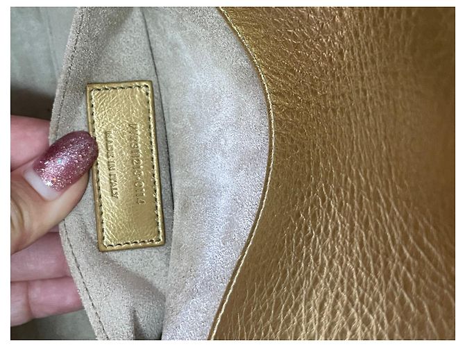 Pochette Yves Saint Laurent in pelle dorata D'oro - vista 8