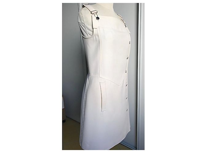 Courreges Courrèges-Kleid mit Trägern Roh Aus weiß - Ansicht 3