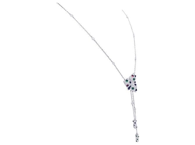 Collana Cartier, "Carezze di orchidee", oro bianco e pietre colorate. - vista 2