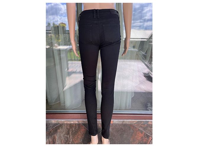 Burberry Brit Skinny Low Rise Jeans Black Denim Size 26 - view 6