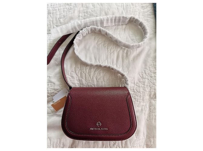 Borsa a tracolla Michael Kors in pelle rosso scuro Bordò - vista 9