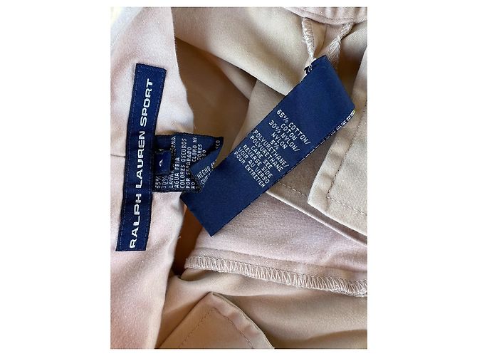 Autre Marque Calça de perna reta Ralph Lauren Sport bege de algodão - vista 3