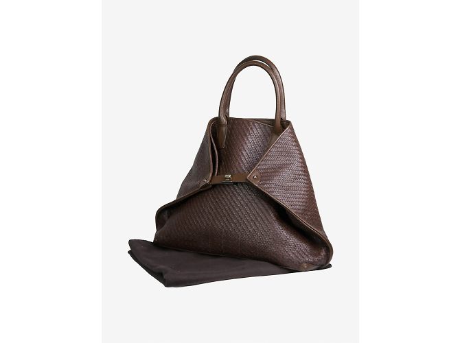 Akris Borsa messenger in pelle marrone Ai - vista 10