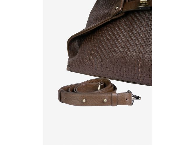 Akris Borsa messenger in pelle marrone Ai - vista 11