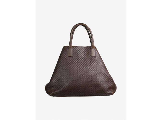 Akris Borsa messenger in pelle marrone Ai - vista 2