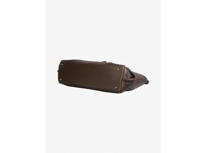 Akris Borsa messenger in pelle marrone Ai - vista 6