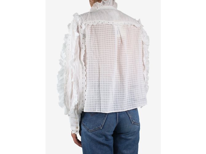 Alice by Temperley Camicetta bianca con volant e ricami - taglia UK 12 - vista 2