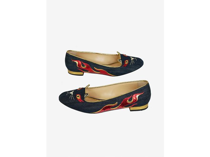 Charlotte Olympia Blaue Pumps mit Katzendetail – Größe EU 41 - Ansicht 3