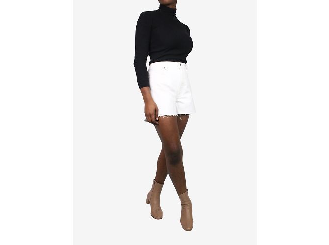 Frame Denim Shorts jeans branco desfiado - tamanho W31 - vista 4