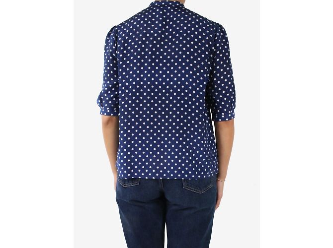 Céline Blaue gepunktete Bluse – Größe FR 38 - Ansicht 3