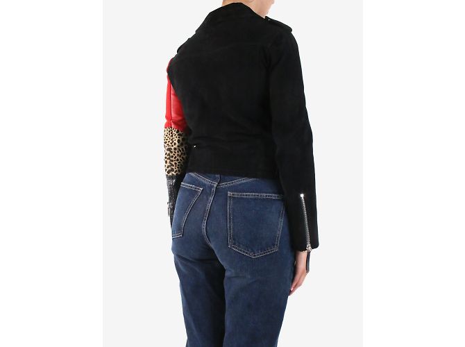 Giuseppe Zanotti Schwarze Wildleder-Bikerjacke – Größe S - Ansicht 2