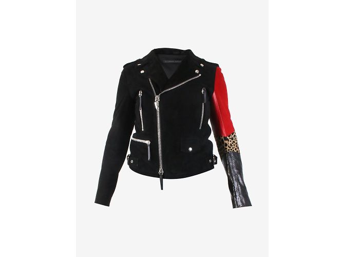 Giuseppe Zanotti Schwarze Wildleder-Bikerjacke – Größe S - Ansicht 4