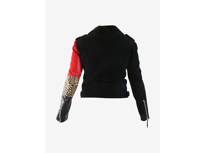 Giuseppe Zanotti Schwarze Wildleder-Bikerjacke – Größe S - Ansicht 5