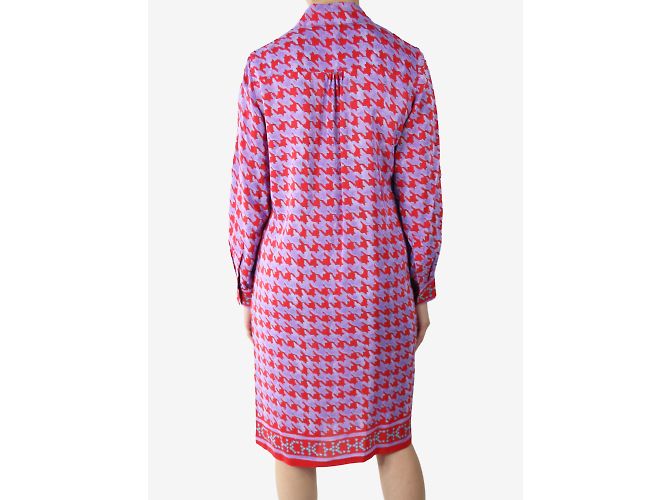 Carolina Herrera Vestido camisero con botones y estampado morado - talla EE. UU. 8 - vista 3
