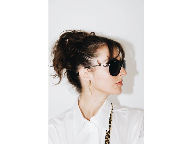 Chanel Gafas de sol oversize negras Negro - vista 2