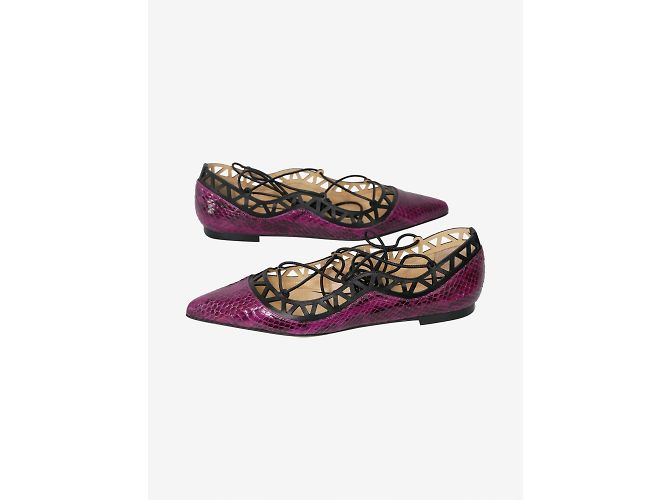 Bionda Castana Ballerine in pelle di serpente viola - taglia EU 37 Porpora - vista 3