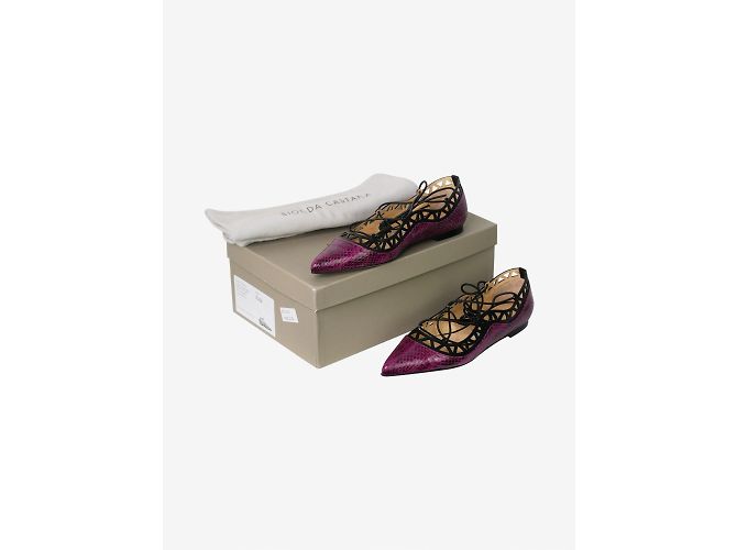 Bionda Castana Ballerine in pelle di serpente viola - taglia EU 37 Porpora - vista 5