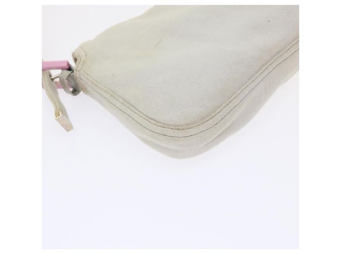 FENDI Borsa a spalla Mamma Baguette Cotone Bianco Auth 47107 - vista 17