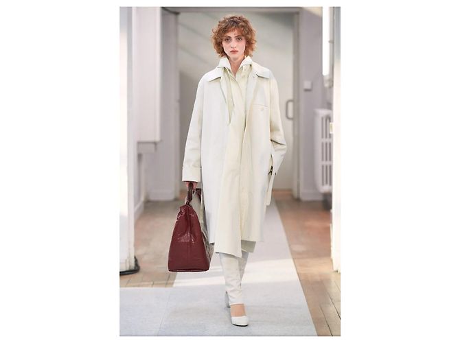 Cappotto Lemaire Runway Cotone Eggshell Bianco sporco - vista 3