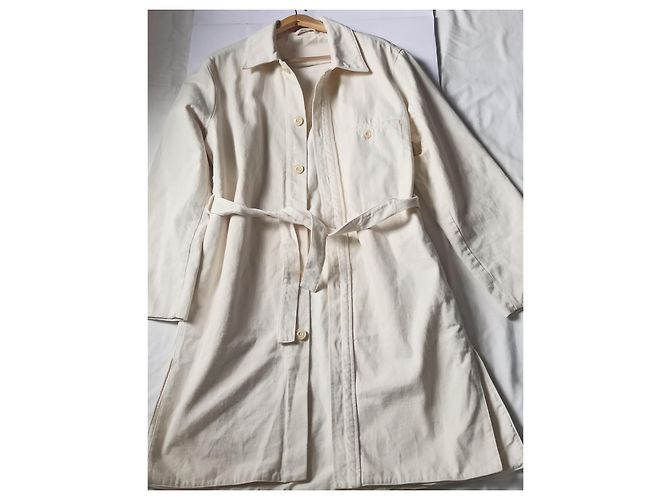 Cappotto Lemaire Runway Cotone Eggshell Bianco sporco - vista 4