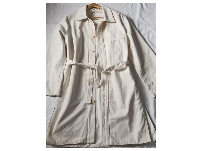 Cappotto Lemaire Runway Cotone Eggshell Bianco sporco - vista 5