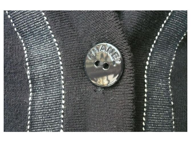 CHANEL Chaleco de algodón azul marino TXS muy buen estado - Ansicht 4