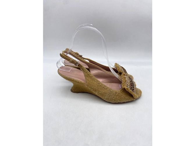 Sandali Prada T.EU 36.5 Tessuto Beige - vista 4