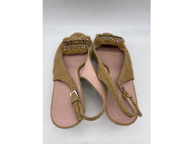 Sandali Prada T.EU 36.5 Tessuto Beige - vista 6