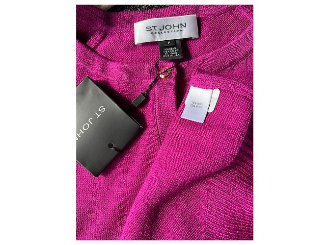 Autre Marque St John Knits Freesia Shimmer Pink Wool Sweater - view 2