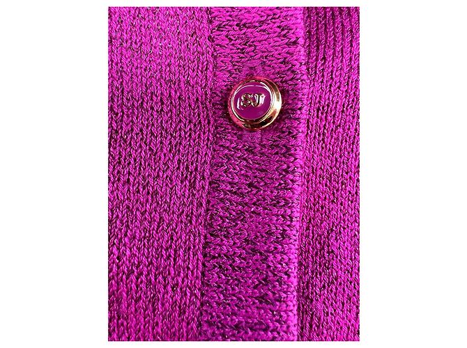Autre Marque St John Knits Freesia Shimmer Pink Wool Sweater - view 5