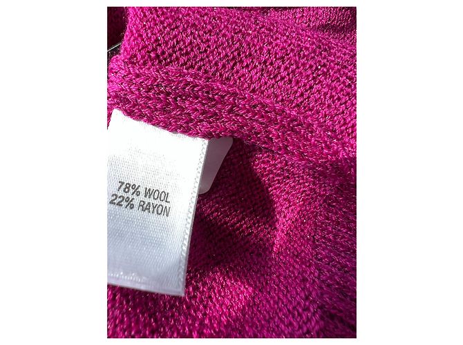 Autre Marque St John Knits Freesia Shimmer Pink Wool Sweater - view 6