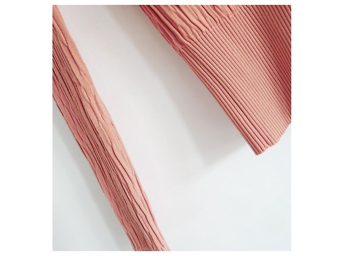 Chanel Resort 2018 Crinkle-Strickoberteil Pink - Ansicht 3