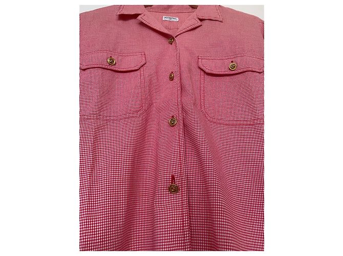 Camicetta Chanel / Camicia con bottoni dorati e ricamo Chanel Bianco Rosso Gold hardware - vista 8