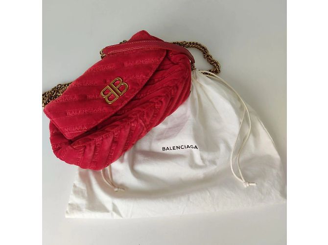BB Round Balenciaga Balenciaga BB Runde Samt-Umhängetasche - Ansicht 10