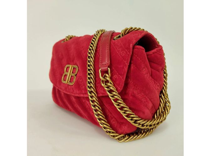 BB Round Balenciaga Balenciaga BB Runde Samt-Umhängetasche - Ansicht 3