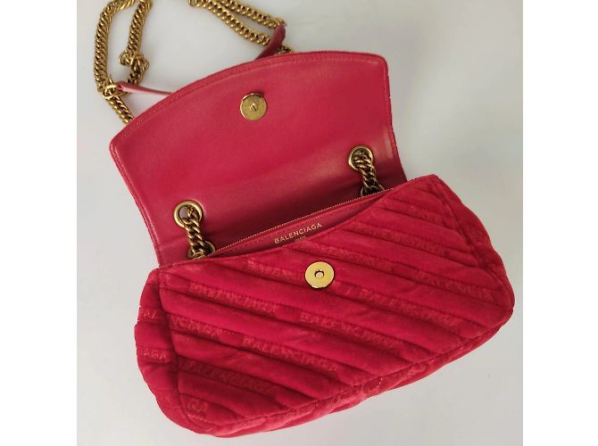 BB Round Balenciaga Balenciaga BB Runde Samt-Umhängetasche - Ansicht 8