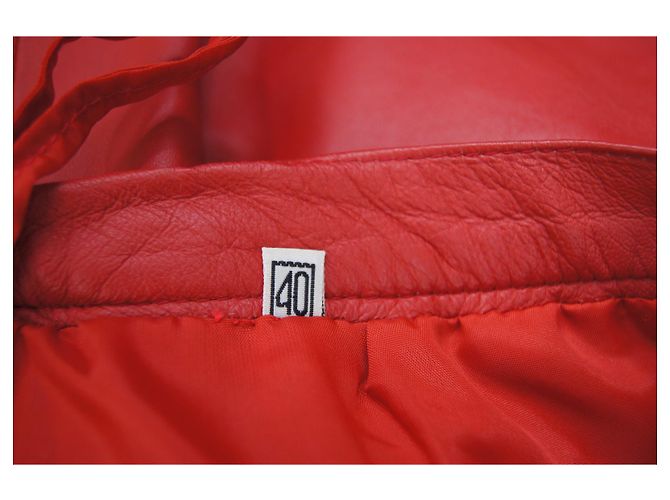 Autre Marque Falda de cuero roja - vista 3