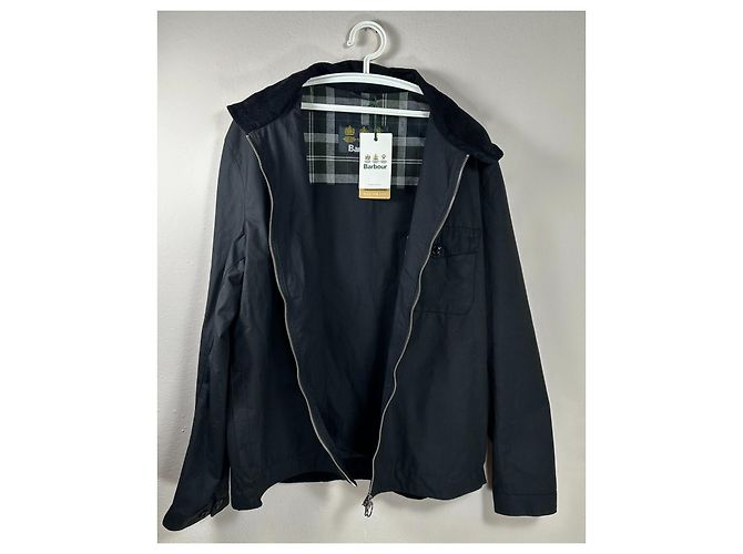 Giacca Barbour Brockel Wax Nera in Cotone Nero - vista 2