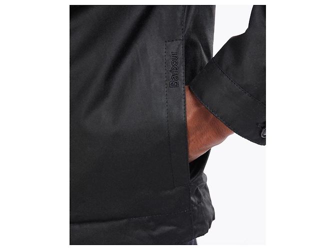 Giacca Barbour Brockel Wax Nera in Cotone Nero - vista 4