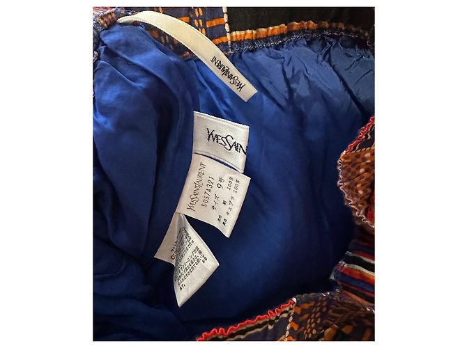 Falda midi Yves Saint Laurent de algodón Multicolor - vista 4