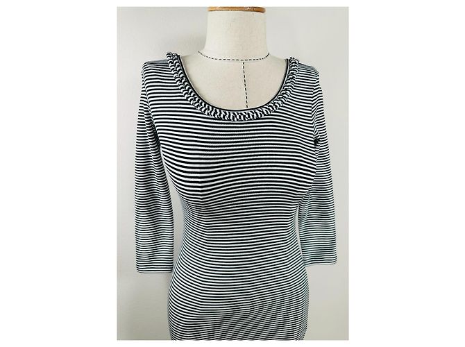 Vestido Ralph Lauren de rayas blanco y negro de algodón - vista 2