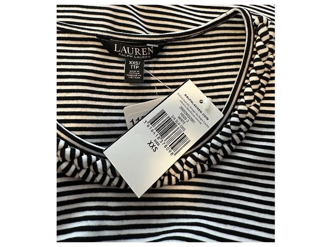 Vestido Ralph Lauren de rayas blanco y negro de algodón - vista 4