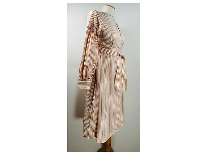 Vestido de algodão listrado Merrill Samsoe & Samsoe Multicor - vista 3