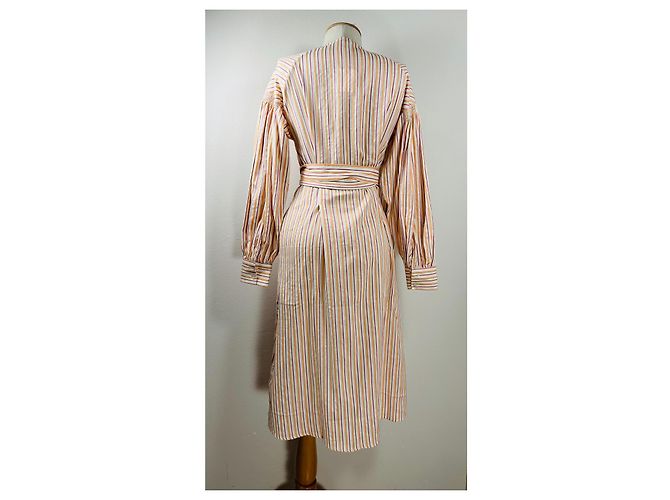 Vestido de algodão listrado Merrill Samsoe & Samsoe Multicor - vista 4